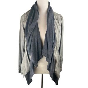 Hei Hei Anthropologie Womens Green Gray Drape Neck Utility Jacket Small